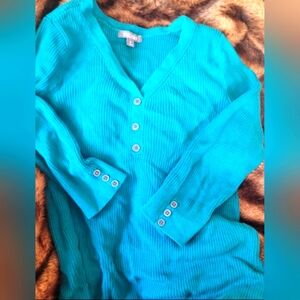 Cardigan roz and ali Size small blue topaz